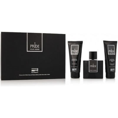 AFNAN Rue Broca Pride Pour Homme SET: EDP 100ml + aftershave balm 100ml + shower gel 100ml